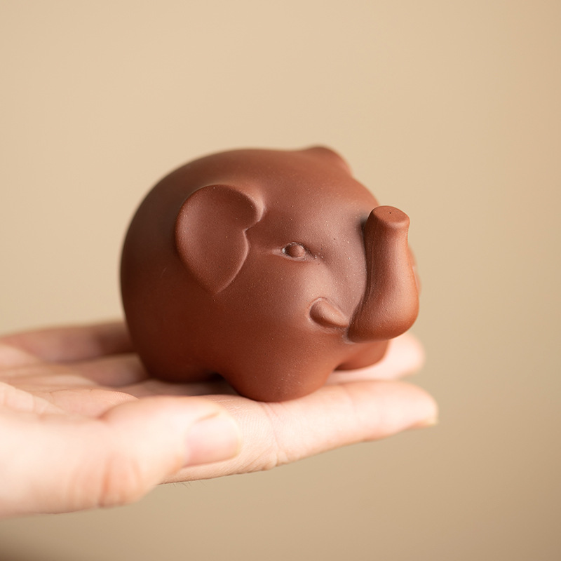 Tượng voi trà thú cưng dành cho phụ kiện trà đạo, điêu khắc sáng tạo Yixing voi tốt lành.