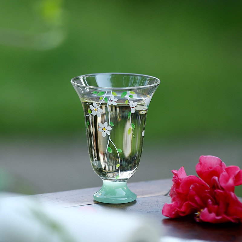 Cốc thủy tinh chịu nhiệt Huachao cốc chủ nhân cốc đơn bộ trà Kung Fu tươi mát cốc trà xanh cốc trà nhỏ