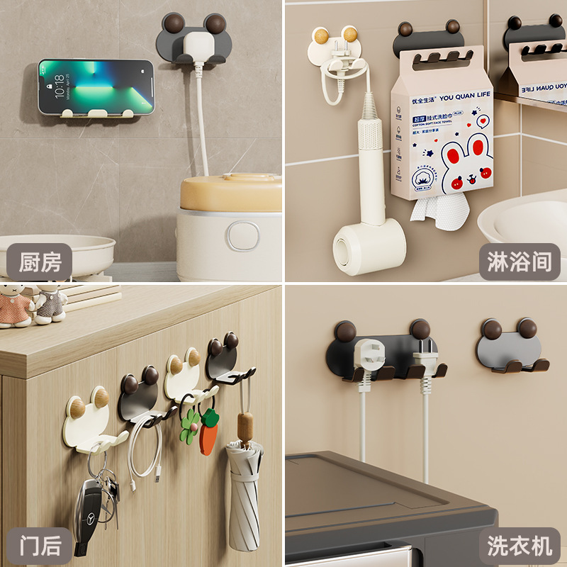 Móc cắm, không đục lỗ, cố định ổ cắm, móc dính, móc treo, thiết bị gia dụng, đầu sạc, dây điện, dụng cụ nhà bếp