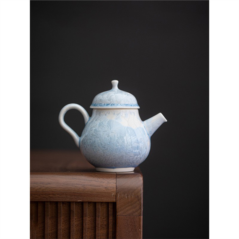 Kính pha lê Giá trị cao Ấm trà hoa băng màu xanh Bộ trà Kung Fu Lò nung gia dụng Máy pha trà công suất nhỏ Bán buôn