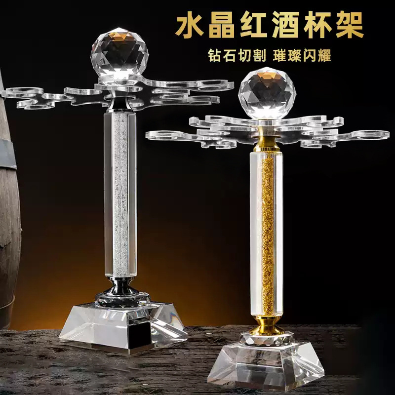 Giá để cốc rượu vang đỏ phong cách Châu Âu tại chỗ, ly rượu vang gia dụng thương mại, ly rượu vang, ly rượu vang đỏ pha lê, giá để cốc treo ngược