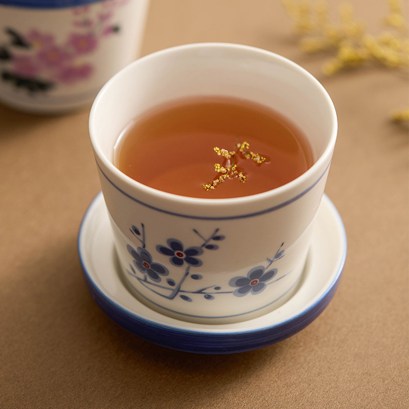 Cốc trà hoa mai cốc chủ nhân gốm sứ cốc ăn sáng gia dụng cốc sữa cốc có đệm cốc cốc cốc cà phê cốc ấm tim
