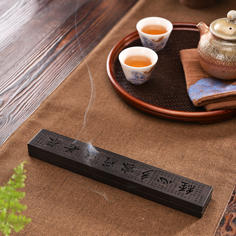 Hộp hương nằm dài bằng gỗ Đàn hương đen, Dây Chuyền gia dụng, lư hương, ghế hương, lư hương Thiền, phụ kiện hương