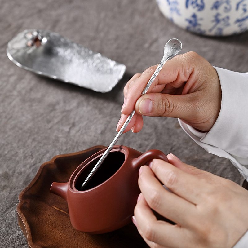 Thiếc trà, thìa trà, thìa trà, thìa trà, thìa cà phê thiền, dụng cụ lấy trà, trà Kung Fu, không pha trà đạo