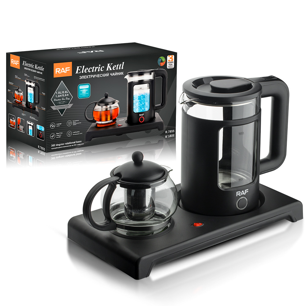 Bộ nghệ thuật trà RAF Châu Âu Ấm đun nước điện 1.8L + 0.6L Ấm đun nước điện giữ nhiệt Khay trà nghệ thuật