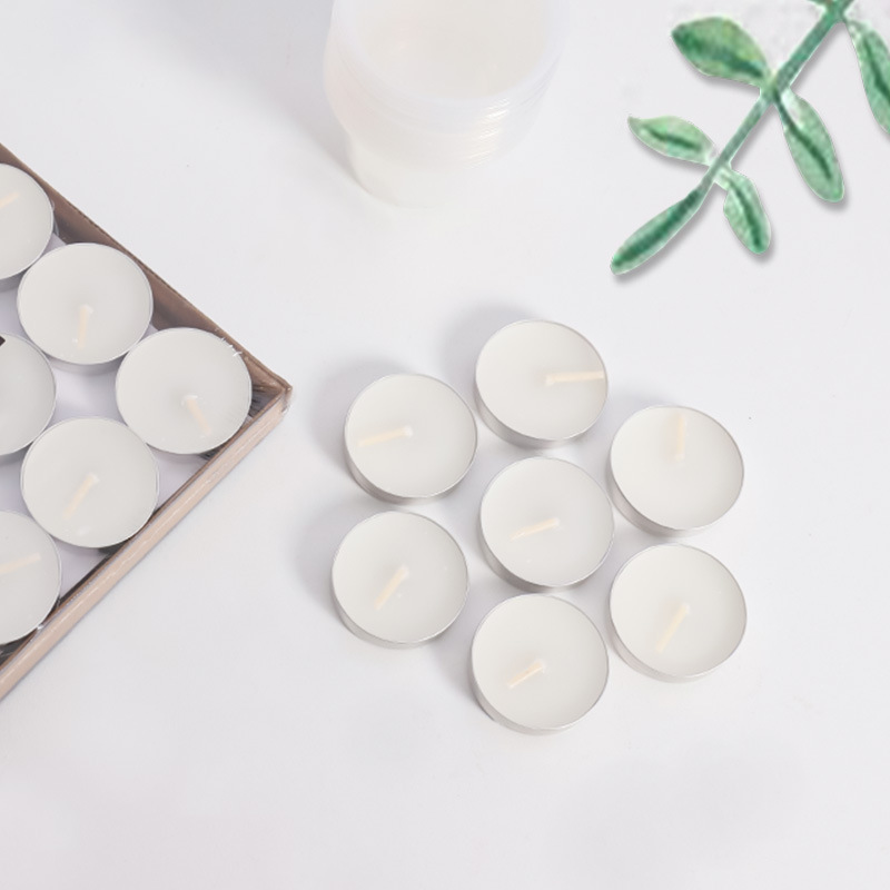 Bán buôn nến 50 hộp vỏ nhôm không khói đổ sáp trà trang trí khách sạn trang trí đẹp mắt thú nhận sáp trà trắng