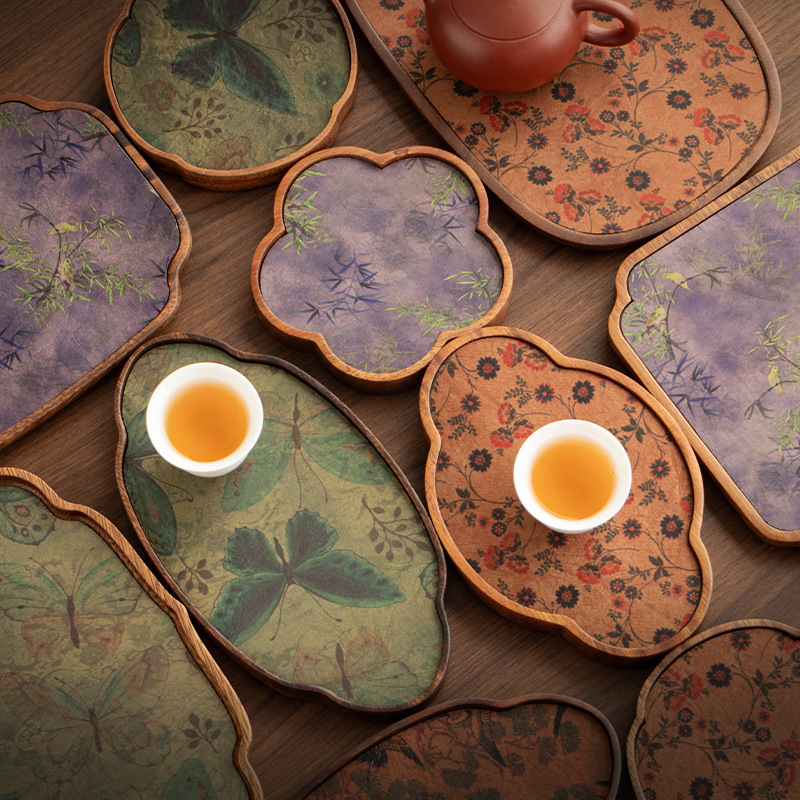 Bàn pha khô gỗ óc chó Nam Mỹ Bàn trà gia dụng kiểu Trung Quốc mới Bàn trà thiền bàn trà tấm lót bàn pha khô bằng gỗ nguyên khối