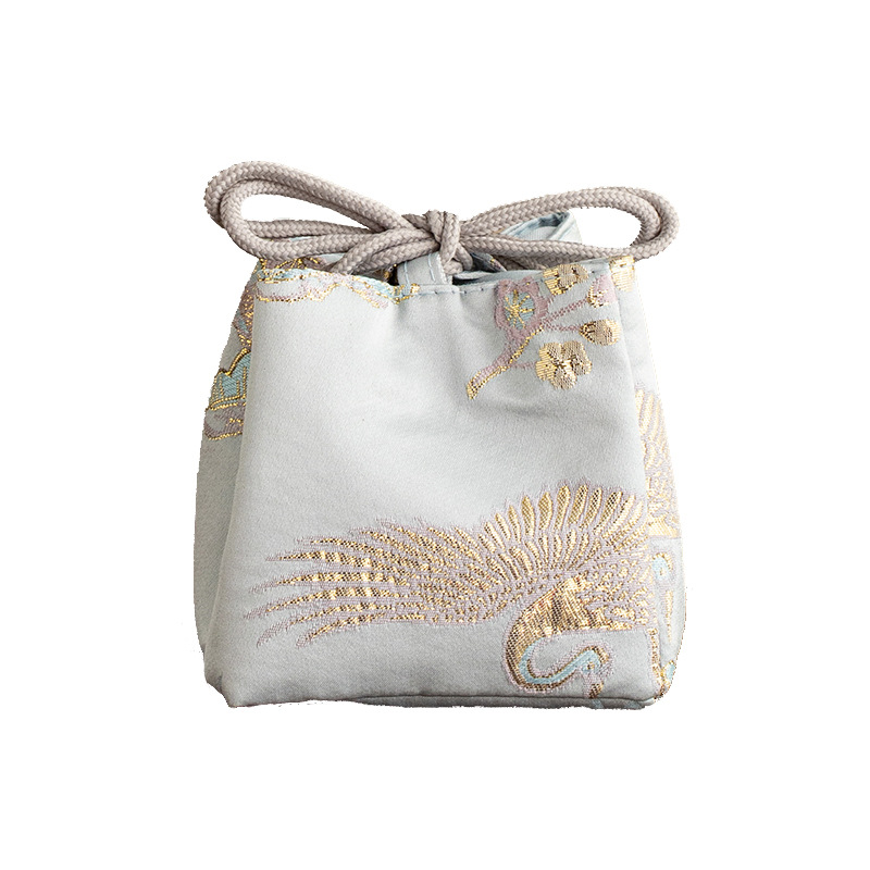 Bộ trà cá nhân lưu trữ túi vải phong cách Trung Hoa dày du lịch ngoài trời cốc trà trang sức lưu trữ túi vải