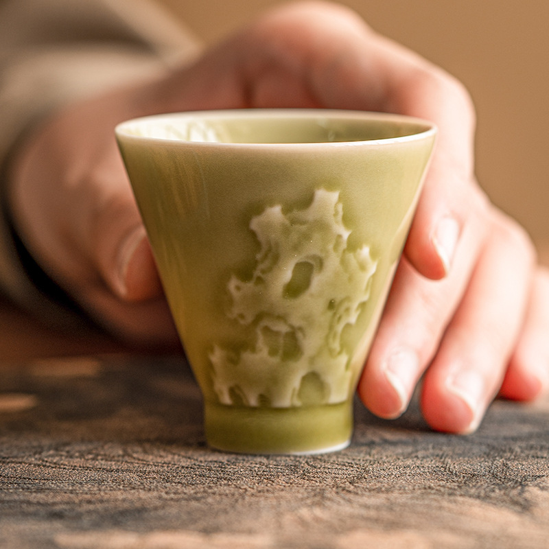 Cốc chủ nhân cốc cốc cốc đơn gốm sứ cao cấp cốc trà gia dụng gốm sứ cốc trà đơn bộ trà Kung Fu cốc trà