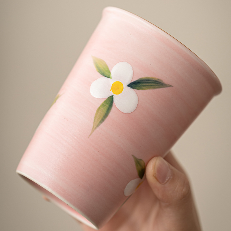 Cốc uống nước gốm sứ vẽ tay dung tích lớn cốc cốc coca cốc cá nhân có hộp quà bán buôn xưởng