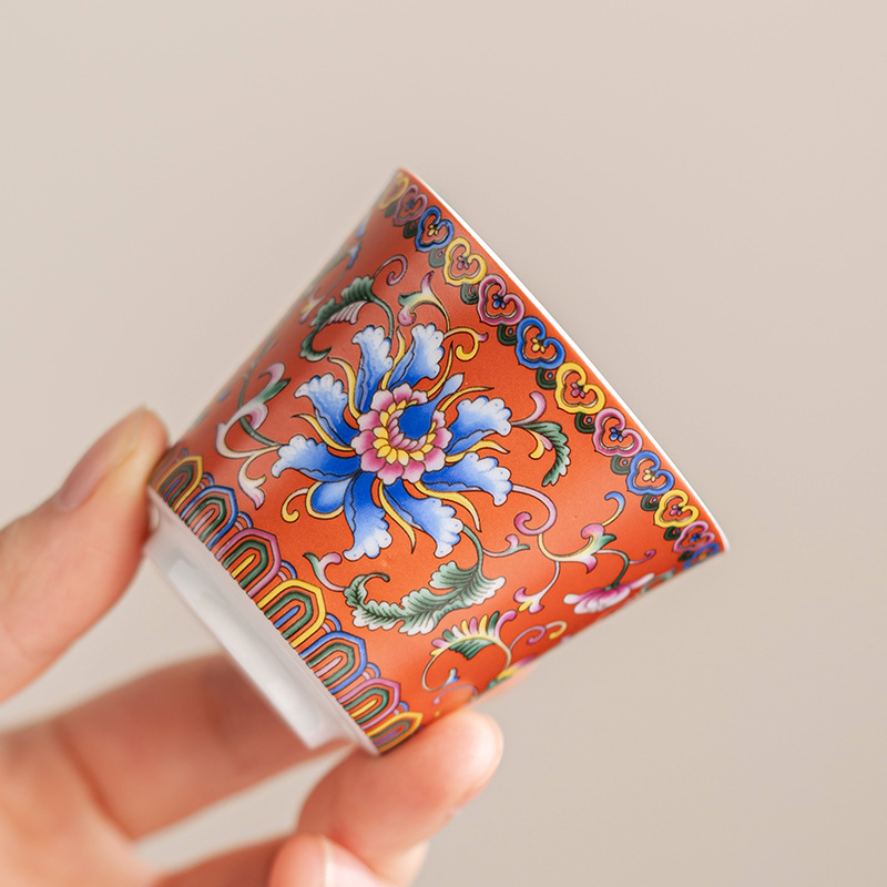 Cốc trà men màu Cốc chủ sứ Cốc trà phong cách cung đình Cốc trà đơn tách trà cốc cá nhân cốc trà gia dụng