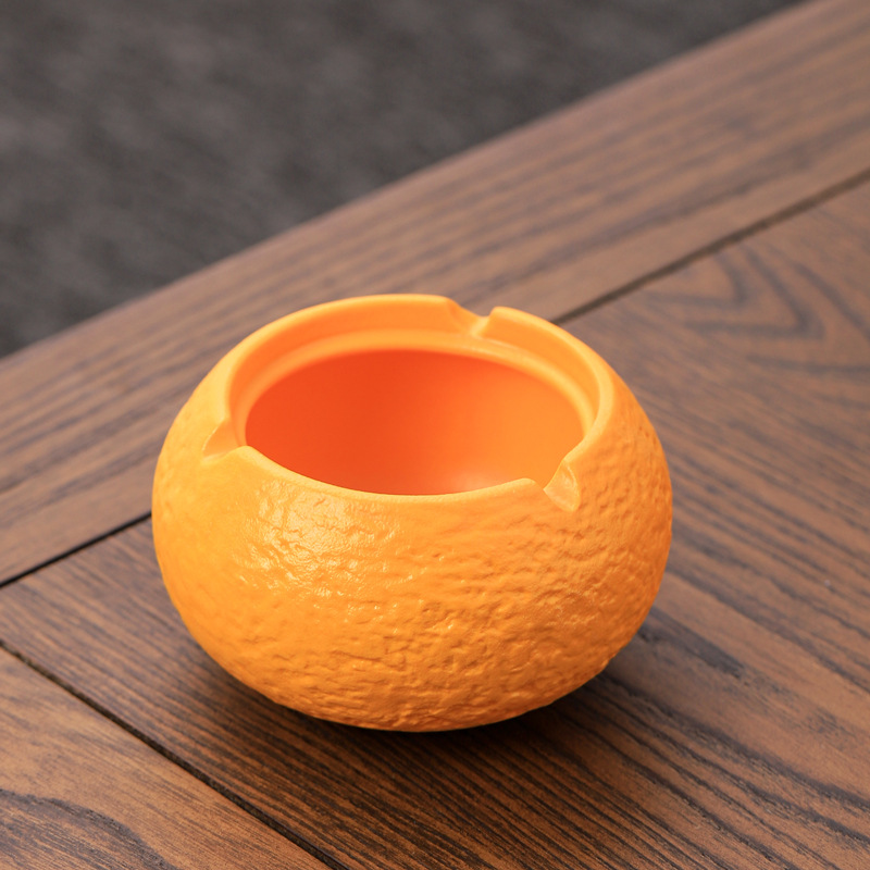 Gạt tàn cam Dajidi Gạt tàn phòng khách sáng tạo gốm sứ đồ trang trí chống gió có nắp chống bay