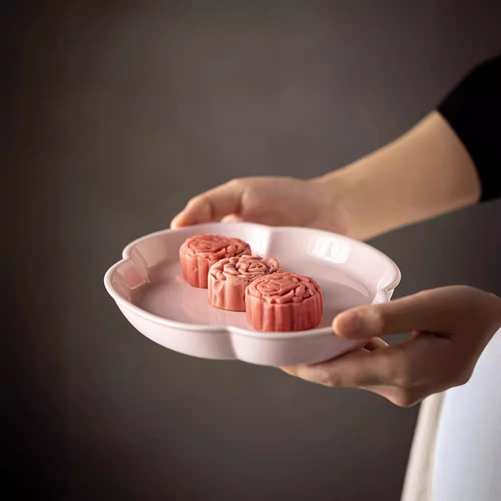 Khay giải khát kiểu Trung Quốc khay đựng hoa quả ren sáng tạo khay đựng đồ ăn nhẹ hạt khay đựng bình Thu hải đường cổ điển khay trà nhỏ