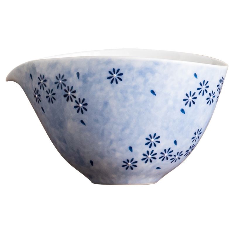 Cốc đường bằng gốm hoa cúc xanh, cốc pha trà gia dụng cao cấp, dụng cụ pha trà Haifen, bộ trà cổ điển thanh lịch, cốc đơn