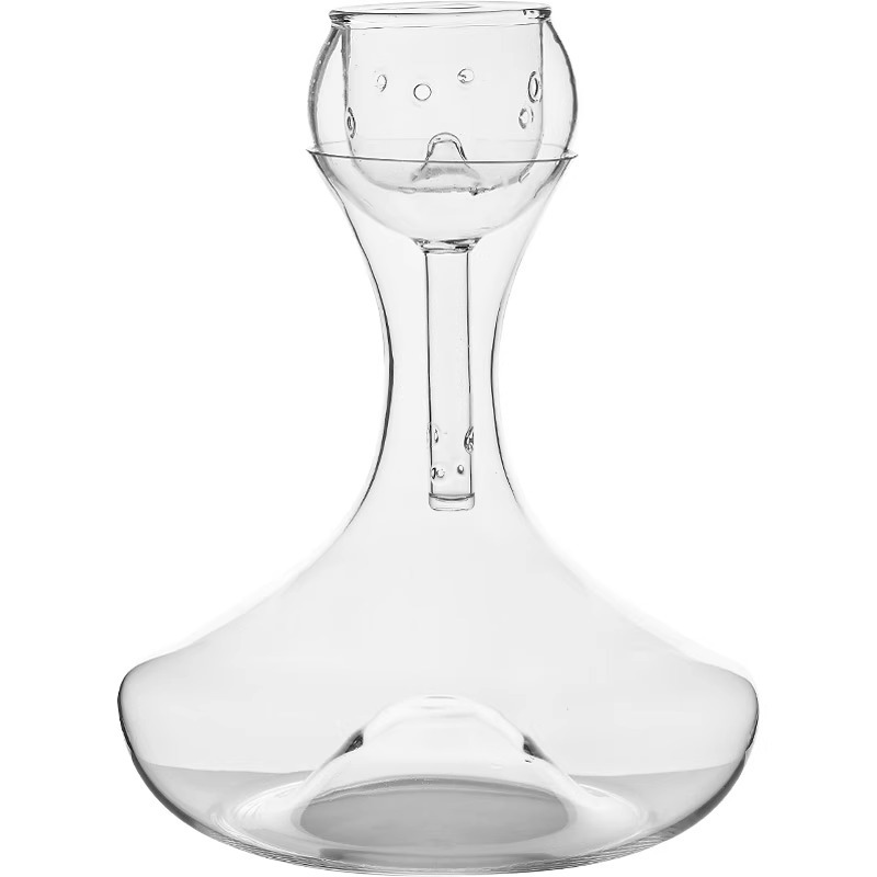 Bình đựng rượu vang, bình thở vang thủy tinh pha lê với lọc và sục khí DY9814, decanter cho nhà hàng.