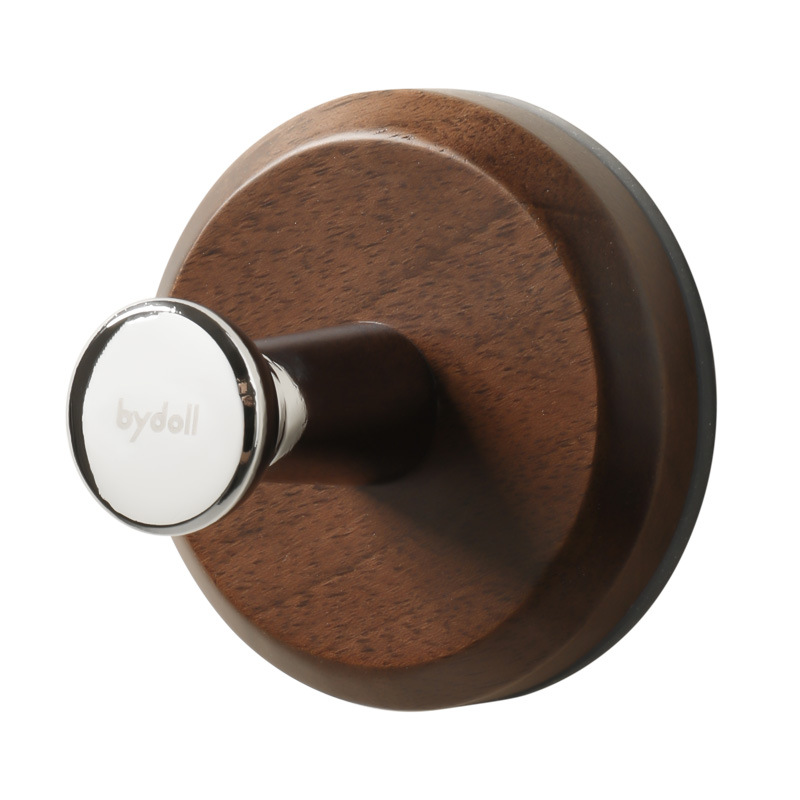 Móc treo cốc hút gỗ óc chó móc treo quần áo sau cửa không đục lỗ