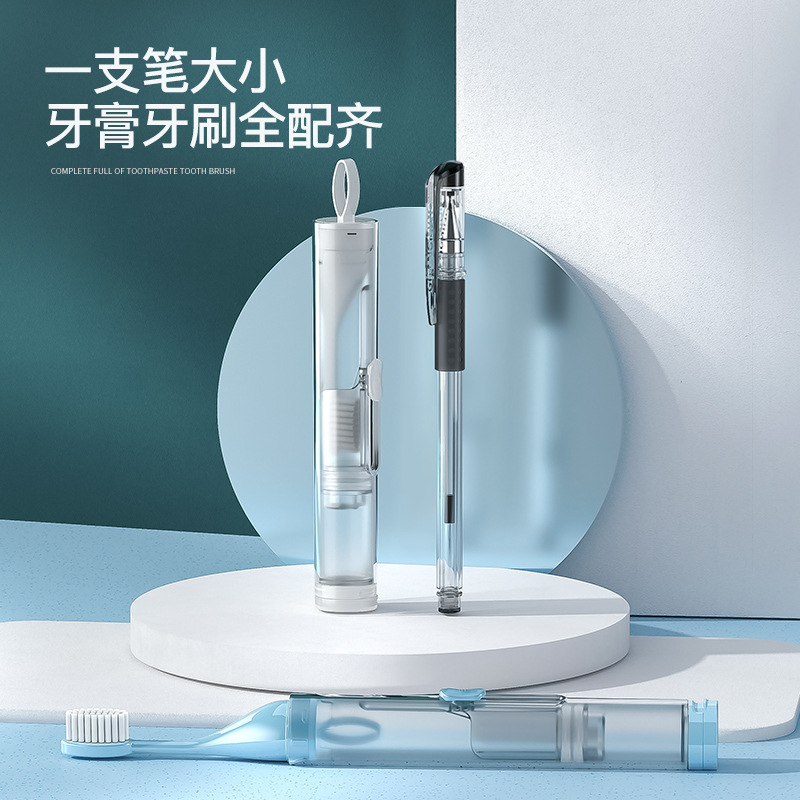 Bàn chải đánh răng du lịch, kem đánh răng, bộ bàn chải đánh răng gấp văn phòng nhỏ gọn và di động