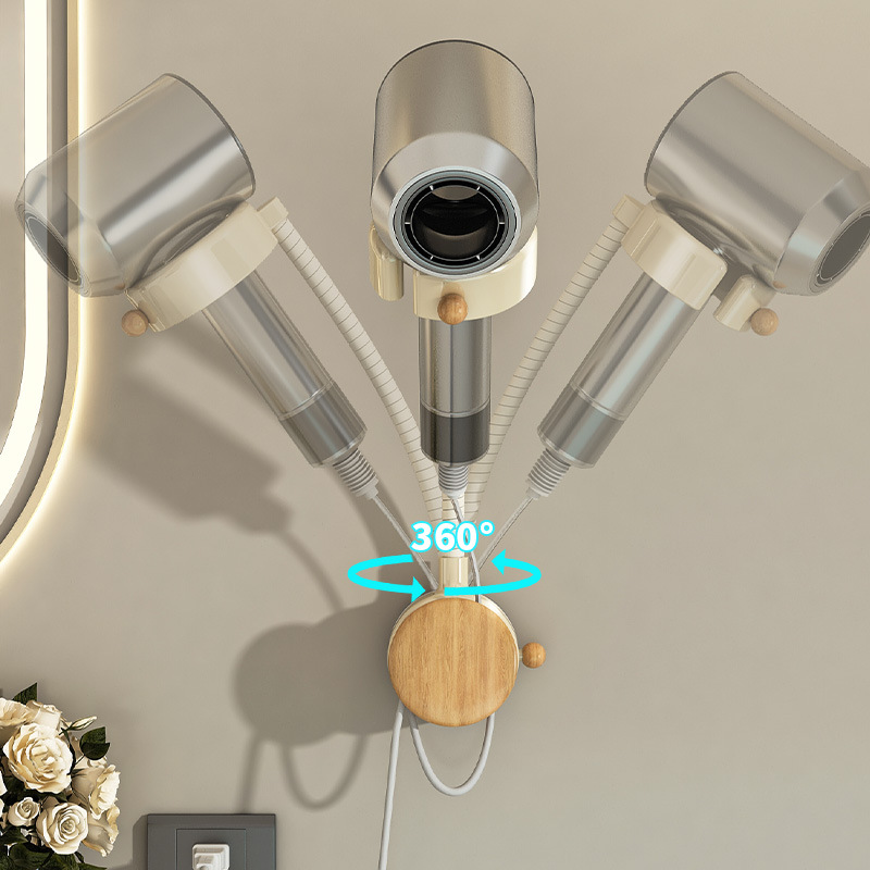 Giá đỡ máy sấy tóc cốc hút giá đỡ máy sấy tóc xoay phòng tắm không đục lỗ giá treo máy sấy tóc lười treo tường