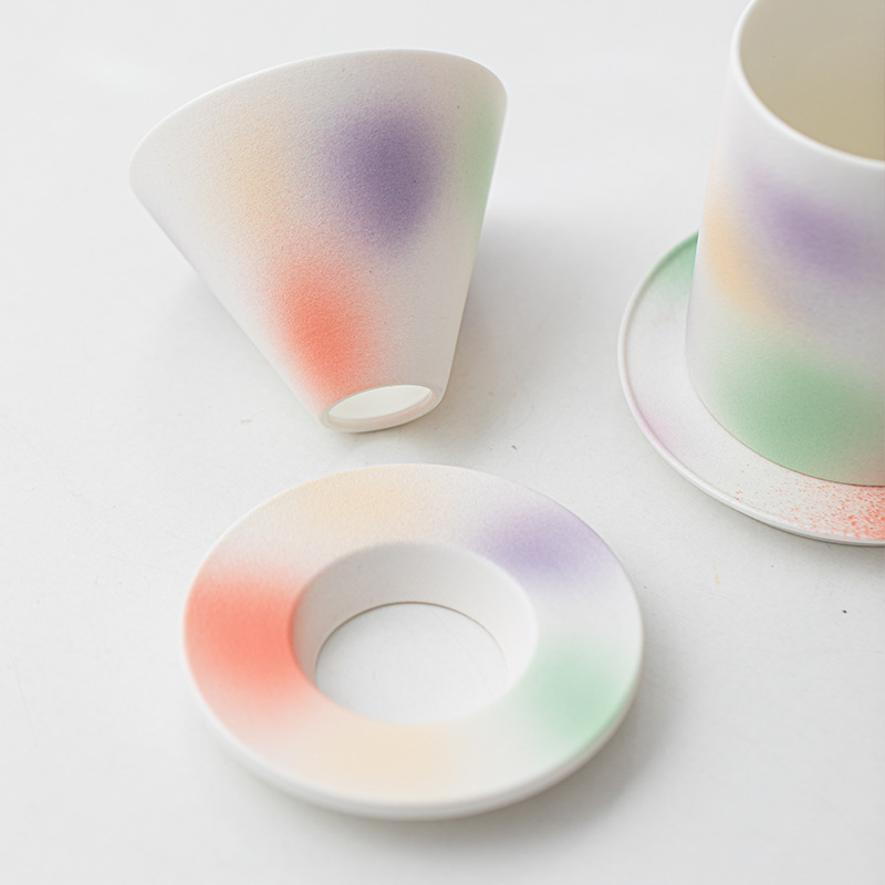 Cốc cà phê tráng men động hoa đào cốc cốc gốm sứ cốc cà phê làm bằng tay cốc lọc cốc nước sáng tạo