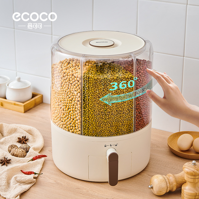 Hộp Đựng Ngũ Cốc Nguyên Hạt, Thùng gạo dạng lưới xoay, Thùng gạo kín chống côn trùng, chống ẩm, Thùng gạo phân cách gia đình