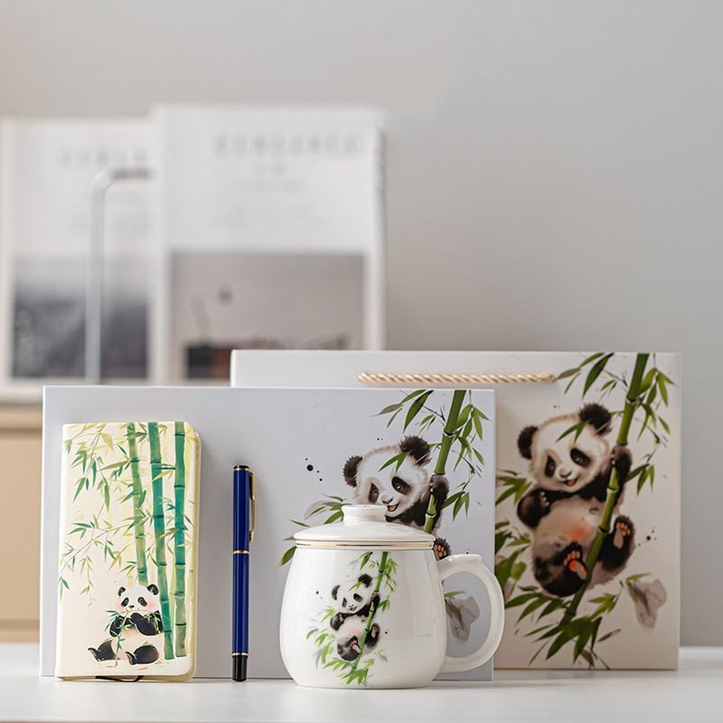 Quà tặng doanh nghiệp gấu trúc văn hóa và sáng tạo Guochao LOGO thiết thực cao cấp cho khách hàng quà tặng nhân viên thực tế của công ty