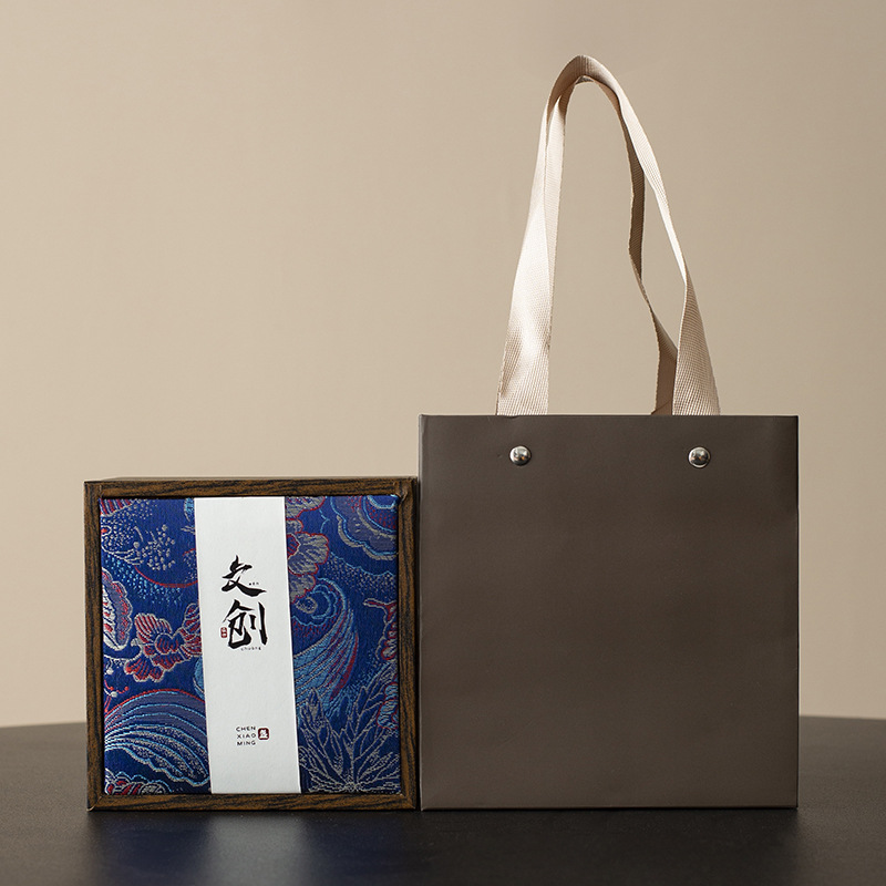 Bộ trà văn hóa và sáng tạo Guochao cốc chủ sở hữu cốc trà hộp quà hộp quà hộp đóng gói hộp đóng gói hộp đơn cốc nhỏ hộp gấm cao cấp