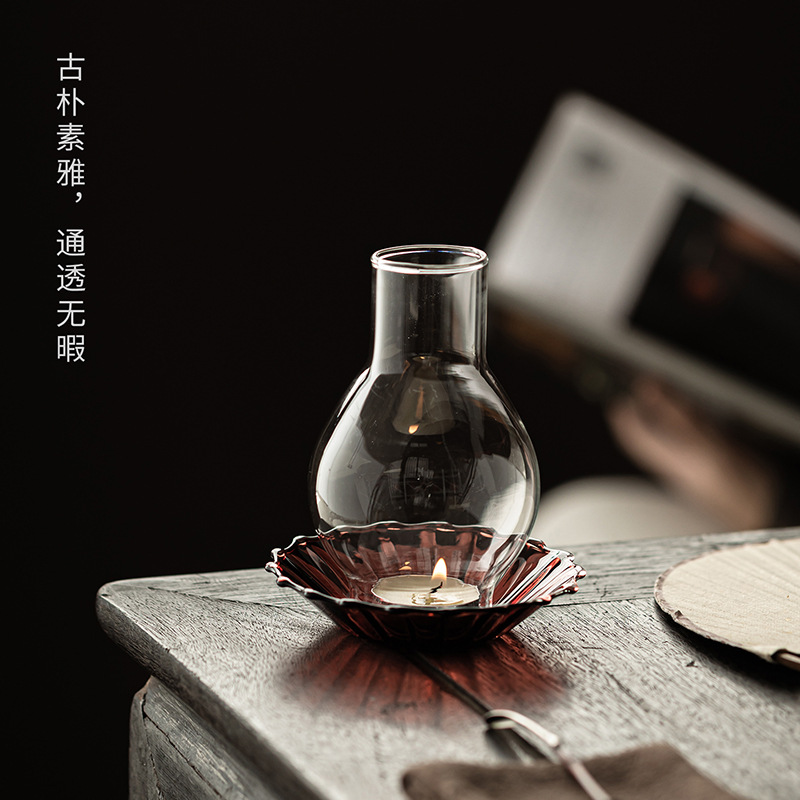 Đơn giản hoa thủy tinh nến sáng tạo hương liệu trong nhà nến hương nhà phòng ngủ phòng ngủ chống gió nến chao đèn