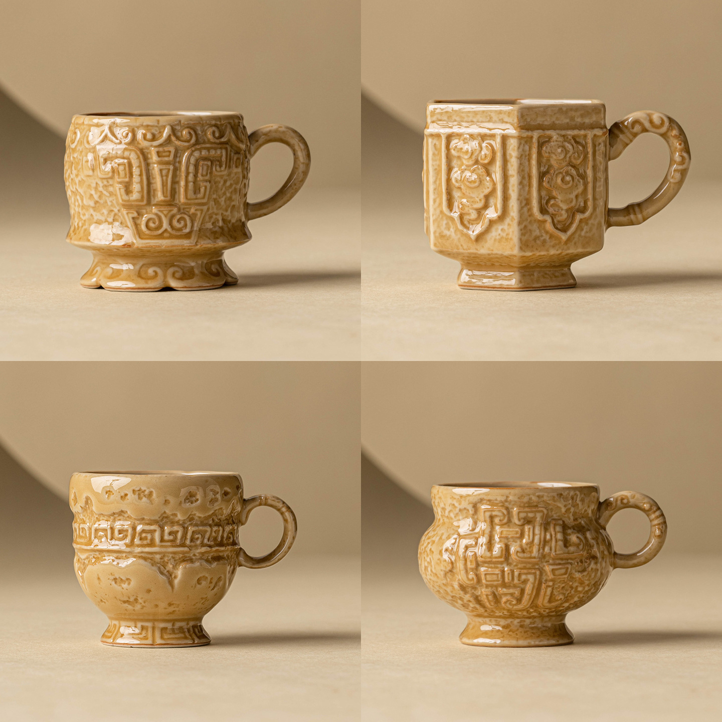 Bộ ấm chén trà Kung Fu men ngọc Yue Kiln cao cấp, chén trà nhỏ cá nhân, chén trà đơn, chén nếm.