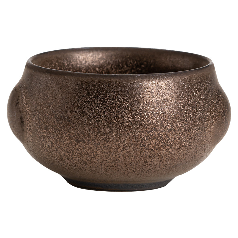 Cốc trà tráng men sắt mạ vàng kiểu Nhật, Bộ trà gốm sứ Kung Fu, cốc Chủ Nhỏ, cốc đơn, Cốc thơm