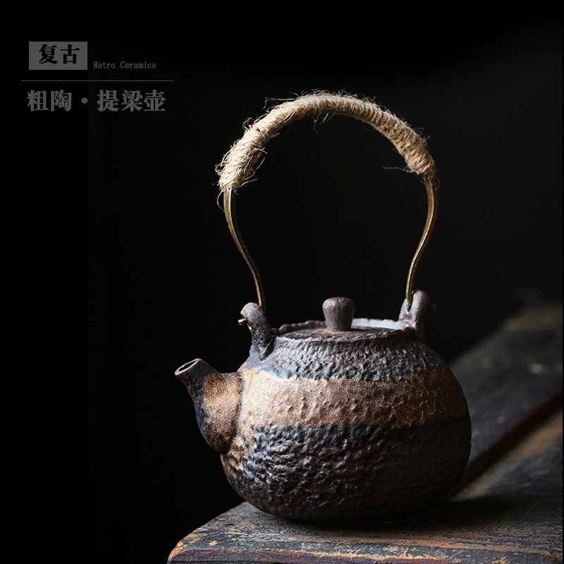 Ấm trà gốm sứ cổ điển ấm trà ấm trà ấm trà dụng cụ trà kung fu gia dụng ấm trà ấm đơn nhà sản xuất bán buôn