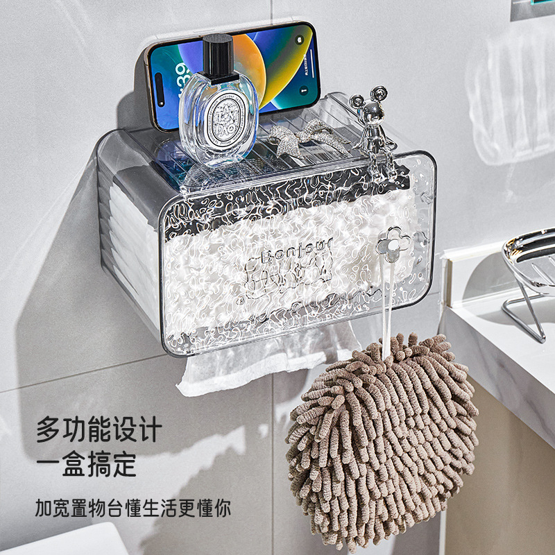 Hộp đựng giấy vệ sinh nhà vệ sinh, giá treo tường đựng giấy vệ sinh, hộp rút giấy không đục lỗ, hộp đựng khăn giấy