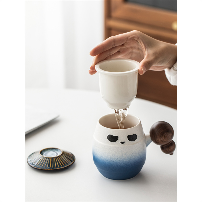 Cốc trà cốc gốm cốc tách trà nam cốc uống nước văn phòng cốc pha trà cặp đôi có nắp hộp quà