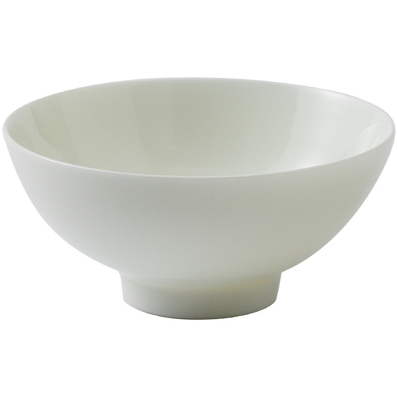 Bộ đồ ăn màu trắng ngọc bích tinh khiết sang trọng tân gia đồ gia dụng khách sạn đĩa đặc biệt bát cơm vàng mới