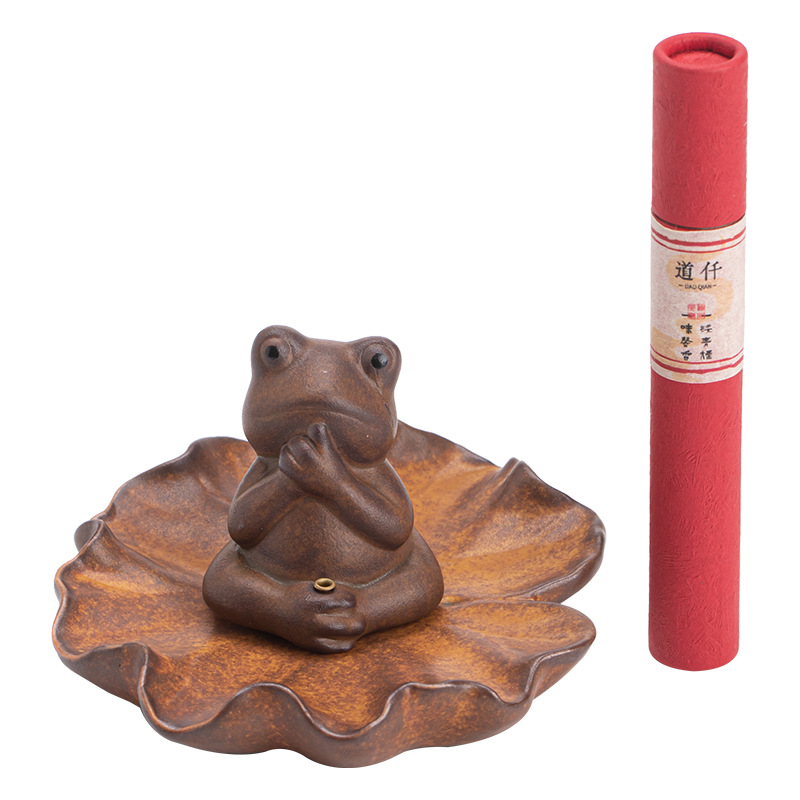 Lư sen, ếch, lư hương thú vị, lư hương trong nhà gia đình, lư hương nằm thiền, lư hương gỗ đàn hương, lư hương, đồ trang trí thú cưng trà
