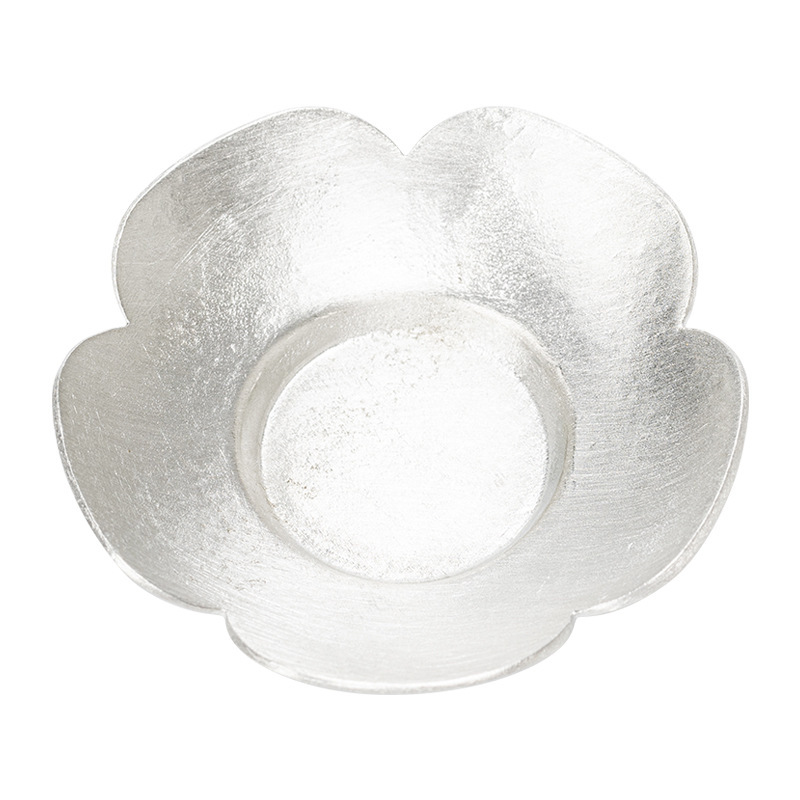 Hộp đựng cốc hoa thiếc nguyên chất, lót tách trà, phụ kiện trà đạo, lót cách nhiệt đĩa cốc, bán buôn thiền cổ điển thủ công