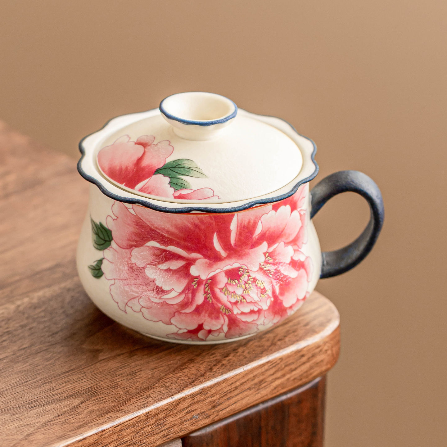 Đá mỏ Baihuakou cá nhân tách trà tách trà cốc pha trà cốc gốm sứ có nắp cốc trà cổ điển tinh tế