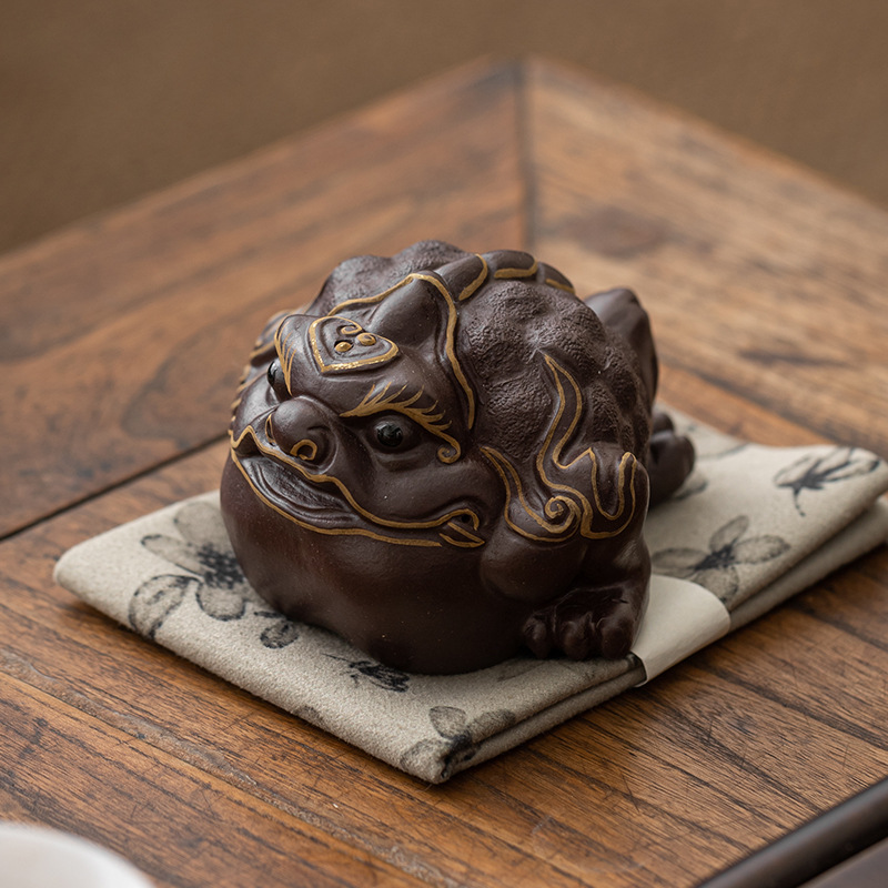 Đồ trang trí thú cưng trà Pixiu dễ thương cát tím may mắn có thể nuôi sáng tạo đồ chơi Trà Cá Tính bàn trà Phụ Kiện Bộ trà bàn trà