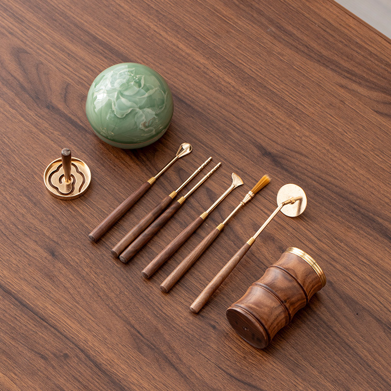 Dụng cụ ấn hương bằng đồng, thìa hương, thìa hương, xẻng hương, vật dụng ép hương, bếp hương, thùng lưu trữ hương cao cấp