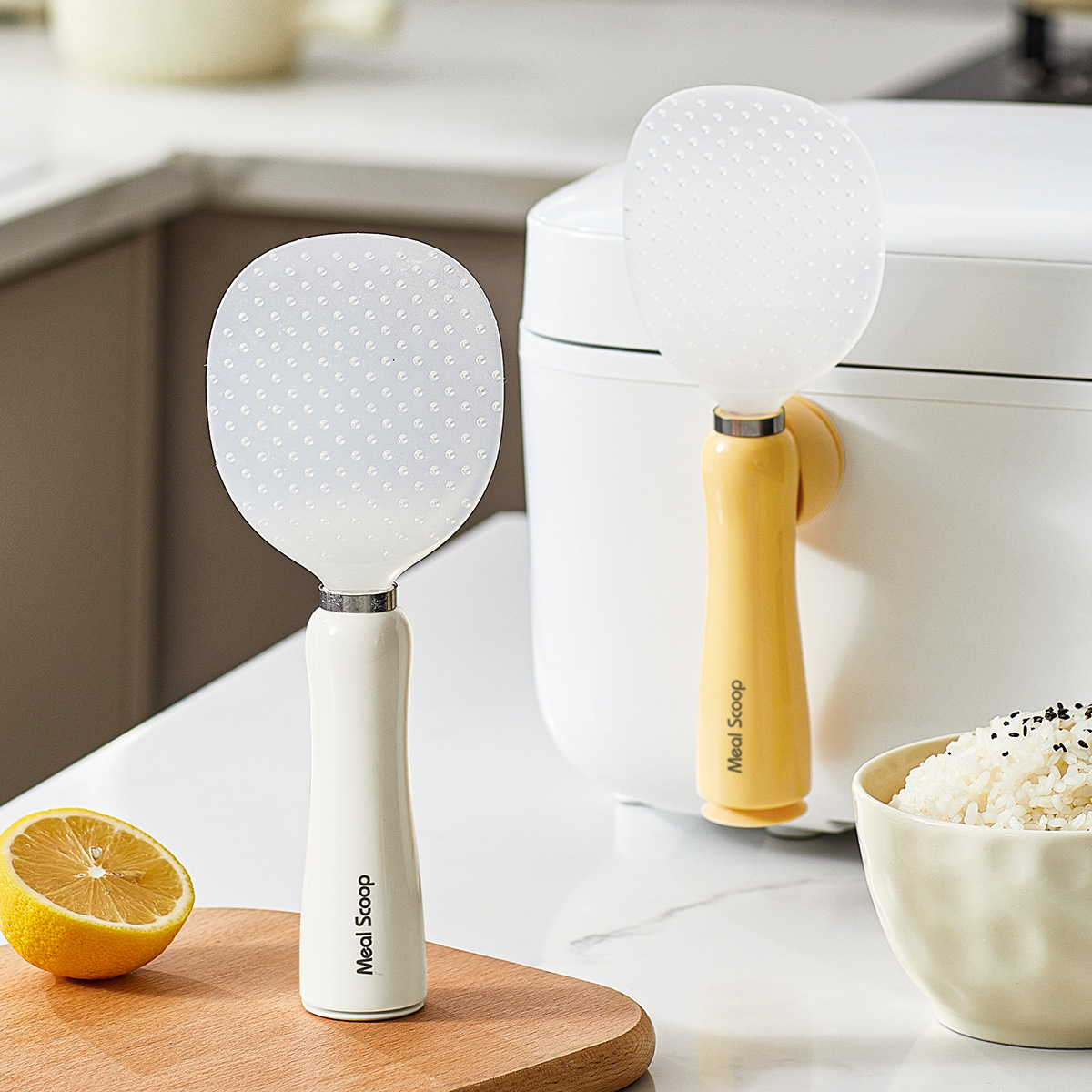 Muỗng cơm hút từ tính đứng Muỗng cơm chống dính Muỗng cơm nhà bếp dễ vệ sinh, có thể đứng thẳng mà không làm tổn thương Muỗng cơm bán buôn