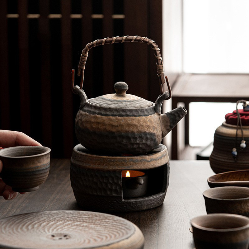 Bộ ấm trà đơn giản mạ vàng kiểu Nhật Bộ ấm trà bộ trà Kung Fu cao cấp Zen gia dụng bộ nhỏ khay trà bán buôn