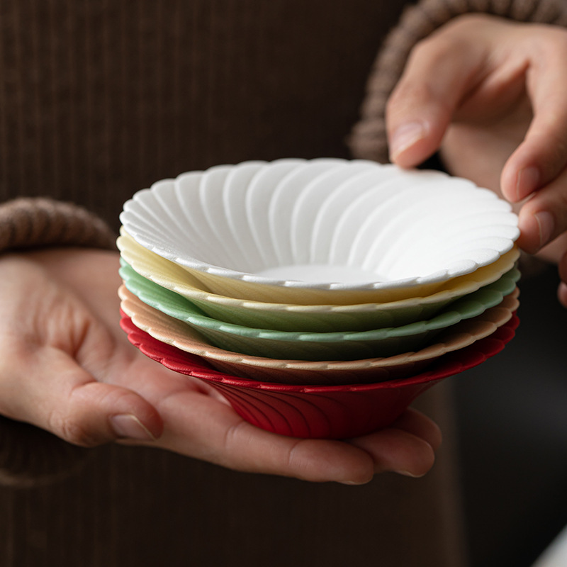 Đĩa phục vụ pháo hoa Đĩa hoa quả gốm sứ cỡ nhỏ kiểu Trung Quốc Đĩa ăn vặt gia dụng Phòng khách Đĩa phục vụ đồ ăn nhẹ Khay trái cây Đĩa hạt