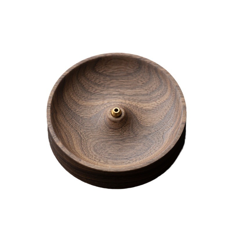 Cắm hương Gỗ Óc Chó Đen Bắc Mỹ cắm hương Thiền kiểu Trung Quốc cơ sở hương Trầm Hương sợi tròn