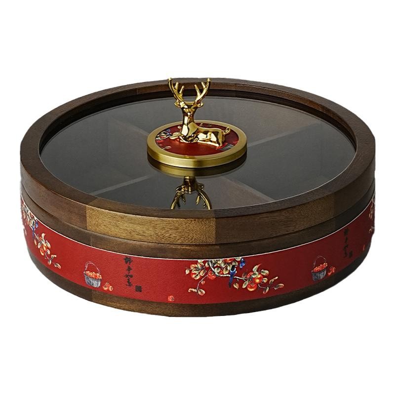 Hộp đựng trái cây sấy khô gia dụng 24 mẫu mới phòng khách hạt dưa kẹo bàn trà gỗ nguyên khối hộp đựng đồ ăn nhẹ sang trọng cao cấp