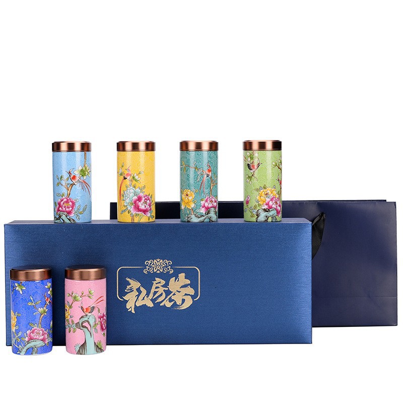 Gốm sứ Jingdezhen, lon trà Trung Quốc, lon trà du lịch, lon trà cao cấp cầm tay, lon kín, quà lưu niệm