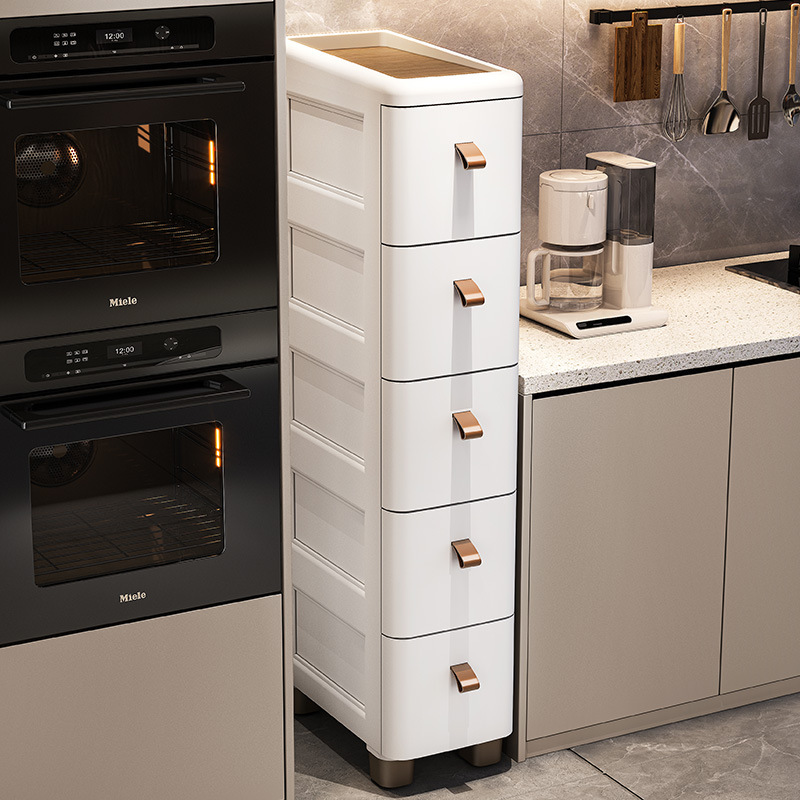 Tủ mặt hẹp khe 18/25/30cm Tủ lưu trữ kiểu ngăn kéo khe Tủ bếp có thể di chuyển nhiều tầng tủ