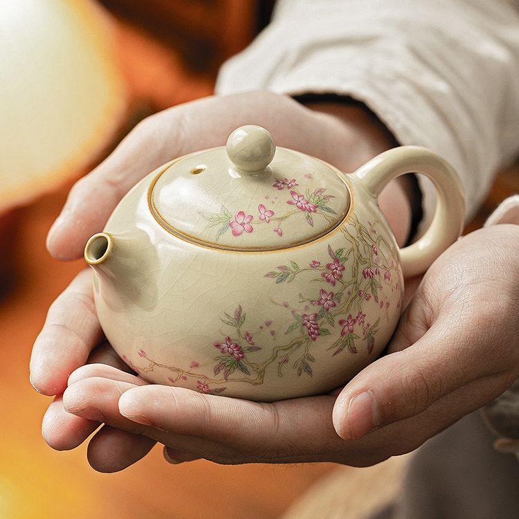Ấm trà Xishi Lò Ru Vàng Ấm trà Dụng cụ trà đạo Kung Fu Ấm trà đơn dụng cụ pha trà gốm sứ gia dụng Ấm pha trà