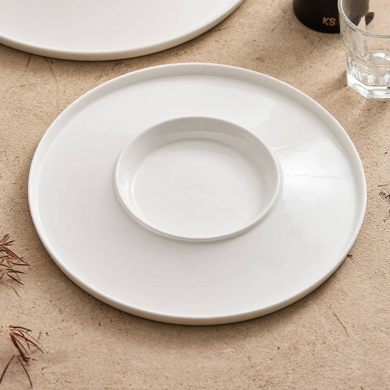 Đĩa ăn gốm sứ Zhongao Đĩa món ăn gia dụng Đĩa ăn nghệ thuật Đĩa trên Đĩa hình tròn sáng tạo có đĩa dấm