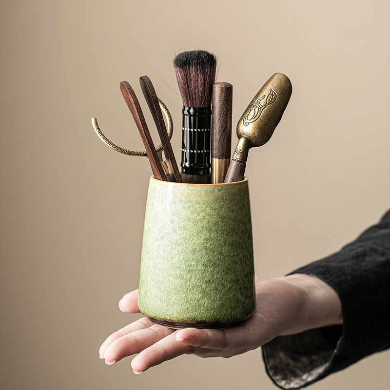 Lò nung thay đổi trà đạo cổ điển sáu quý ông bộ trà kẹp trà kim thìa ống trà bộ trà kungfu phụ kiện trà đạo pha trà