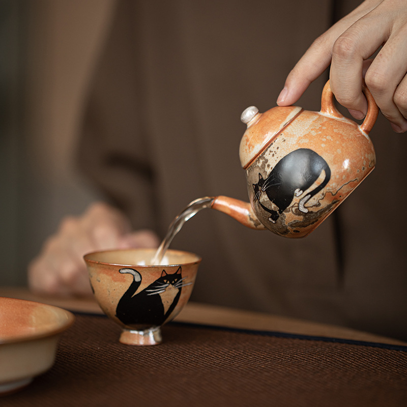 Ấm trà pha trà gốm sứ văn phòng phong cách Nhật Bản ấm trà nhỏ ấm đơn Bộ trà Kung Fu