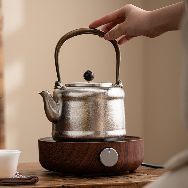 Ấm đun nước pha lê đá Titan nguyên chất Ấm đun trà dung tích lớn ấm pha trà mẫu mới ấm đơn bếp gốm điện gia dụng Bộ ấm dưỡng sinh